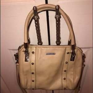 AUTH MINI REBECCA MINKOFF BEIGE LTHR XBODY BAG